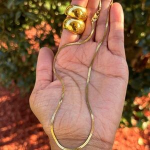 Vintage Monet Elegant Gold Necklace and Earring Set